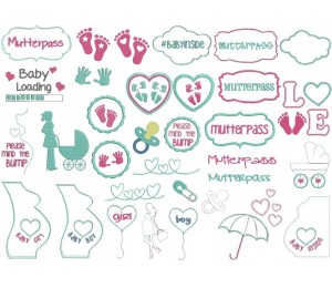 Stickdatei - Herz Familie Linie